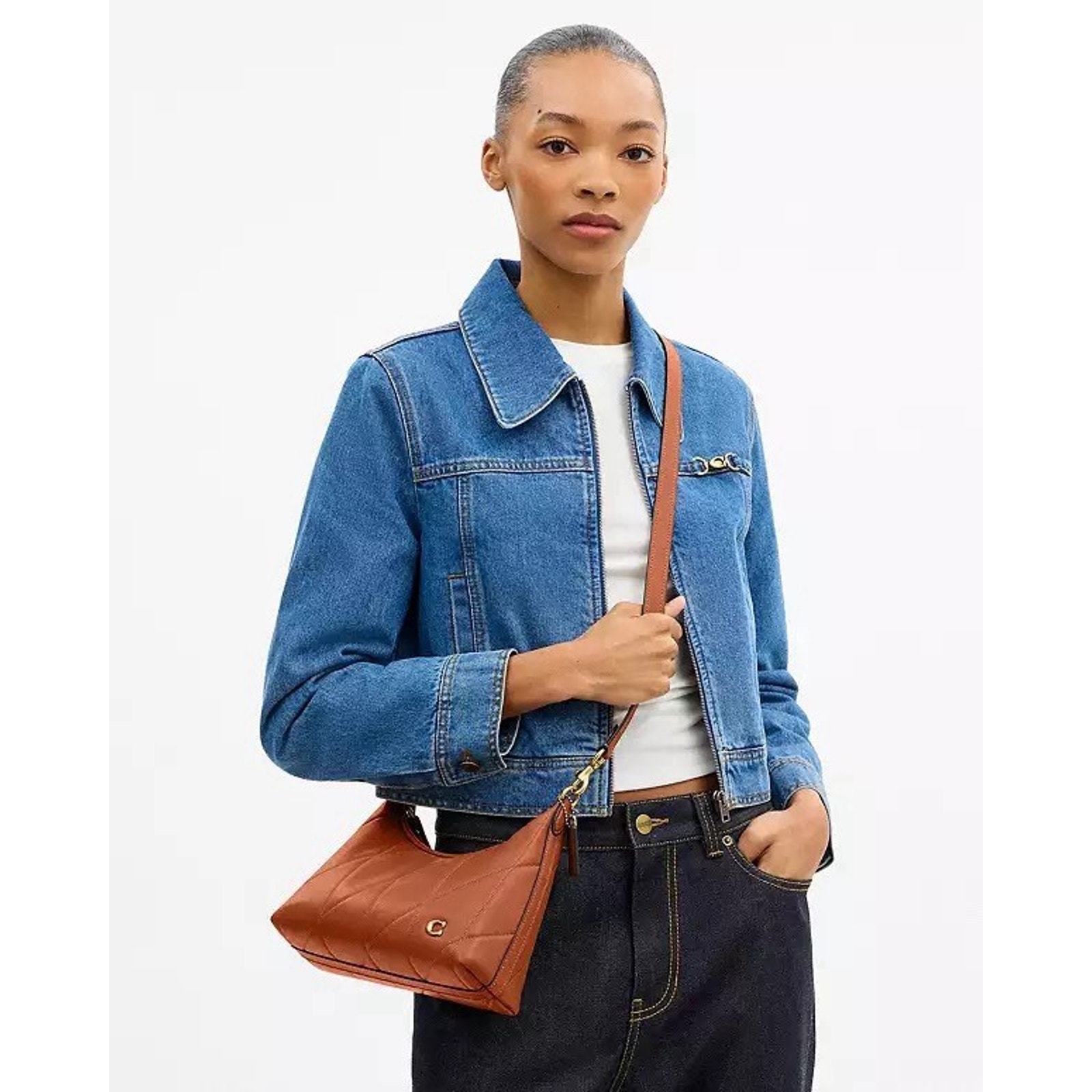 Nwt Coach Juliet Shoulder Bag 25 Quilting Smooth Leather Cdz65 Amber Brown — image 8 of 8